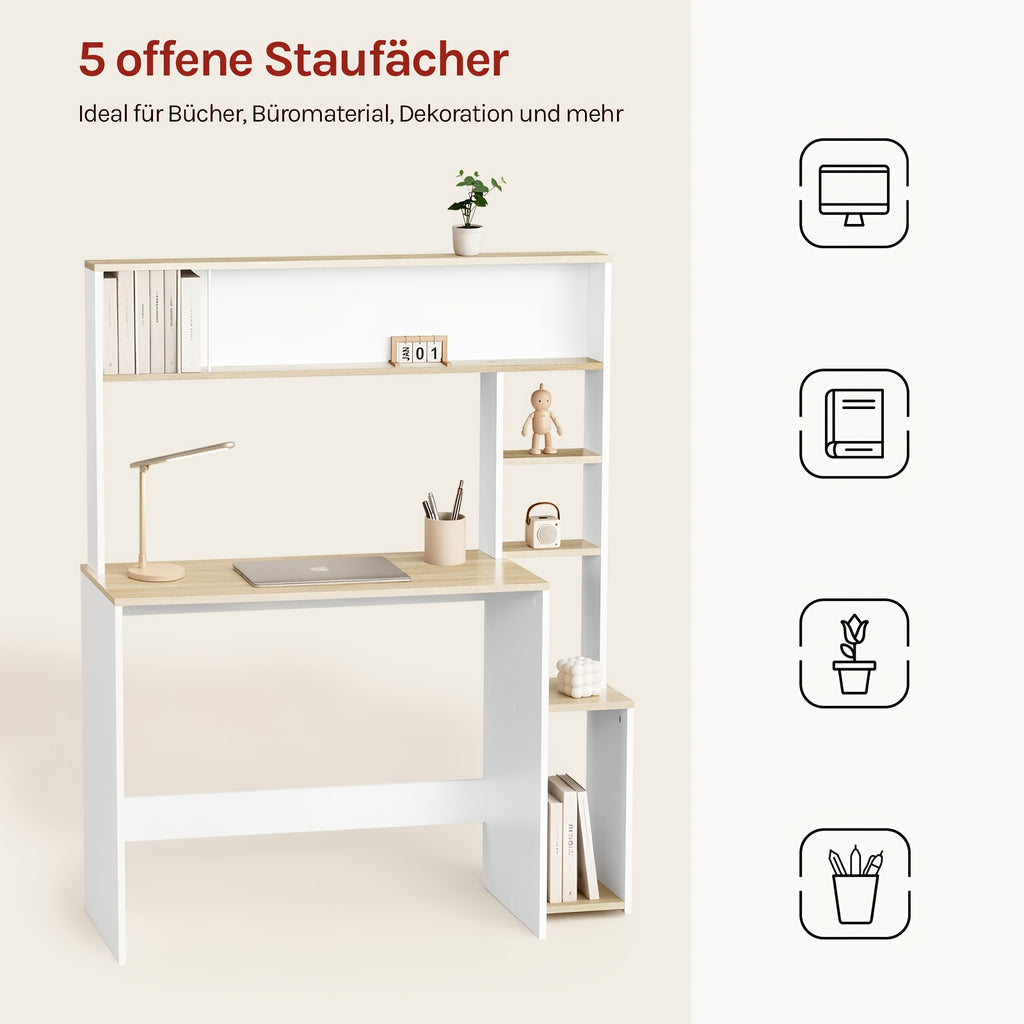 Schreibtisch, 113,5x139x45 cm für Arbeitszimmer und Homeoffice – Detailansicht 11