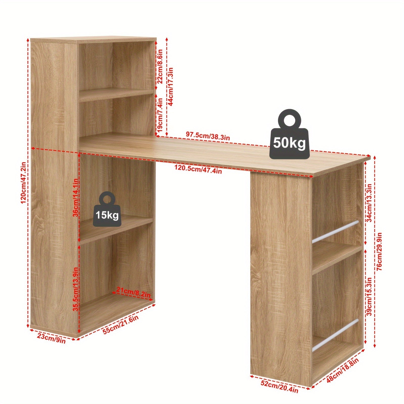 Schreibtisch, 120 cm für Homeoffice – Detailansicht 4
