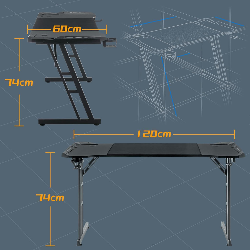 Schreibtisch, 120cm für Arbeitszimmer und Homeoffice – Detailansicht 4