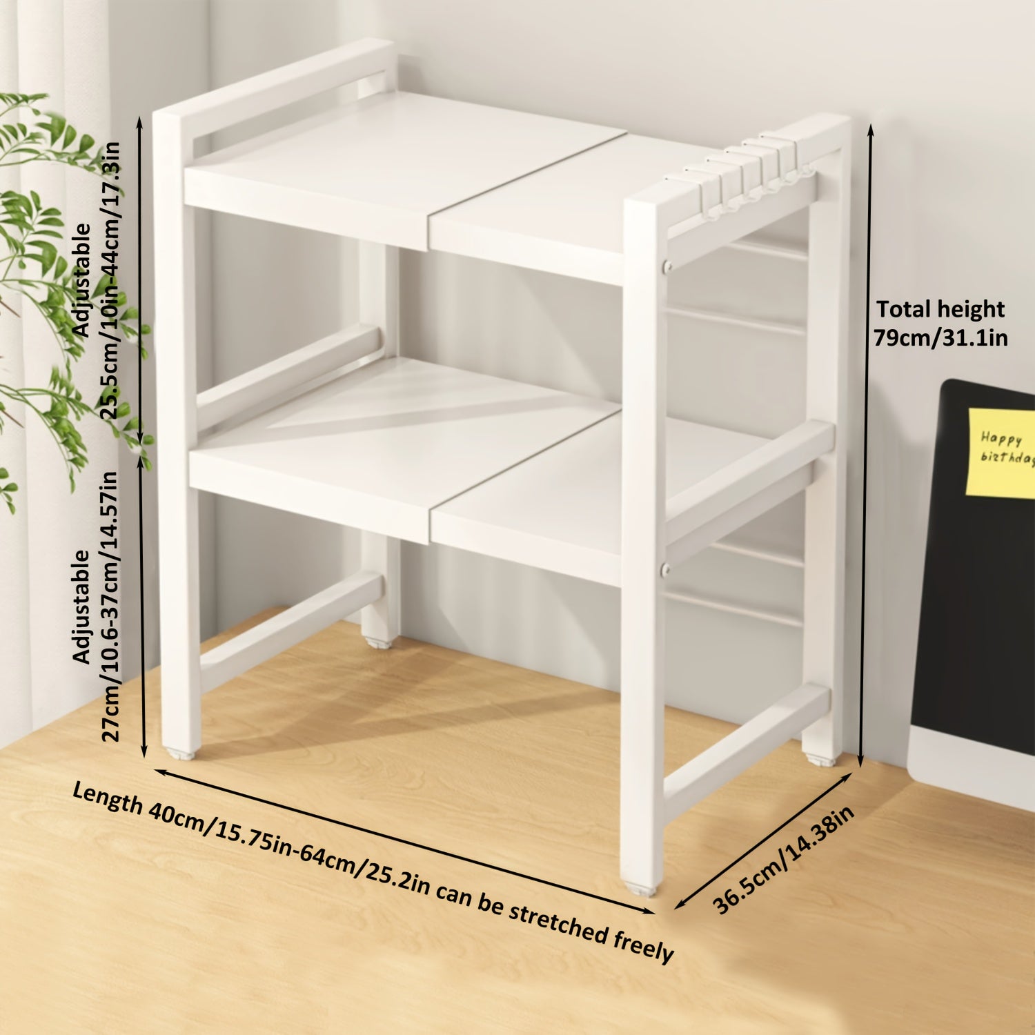 Schreibtisch, 2 Schichten Schwarz für Arbeitszimmer und Homeoffice – Detailansicht 2