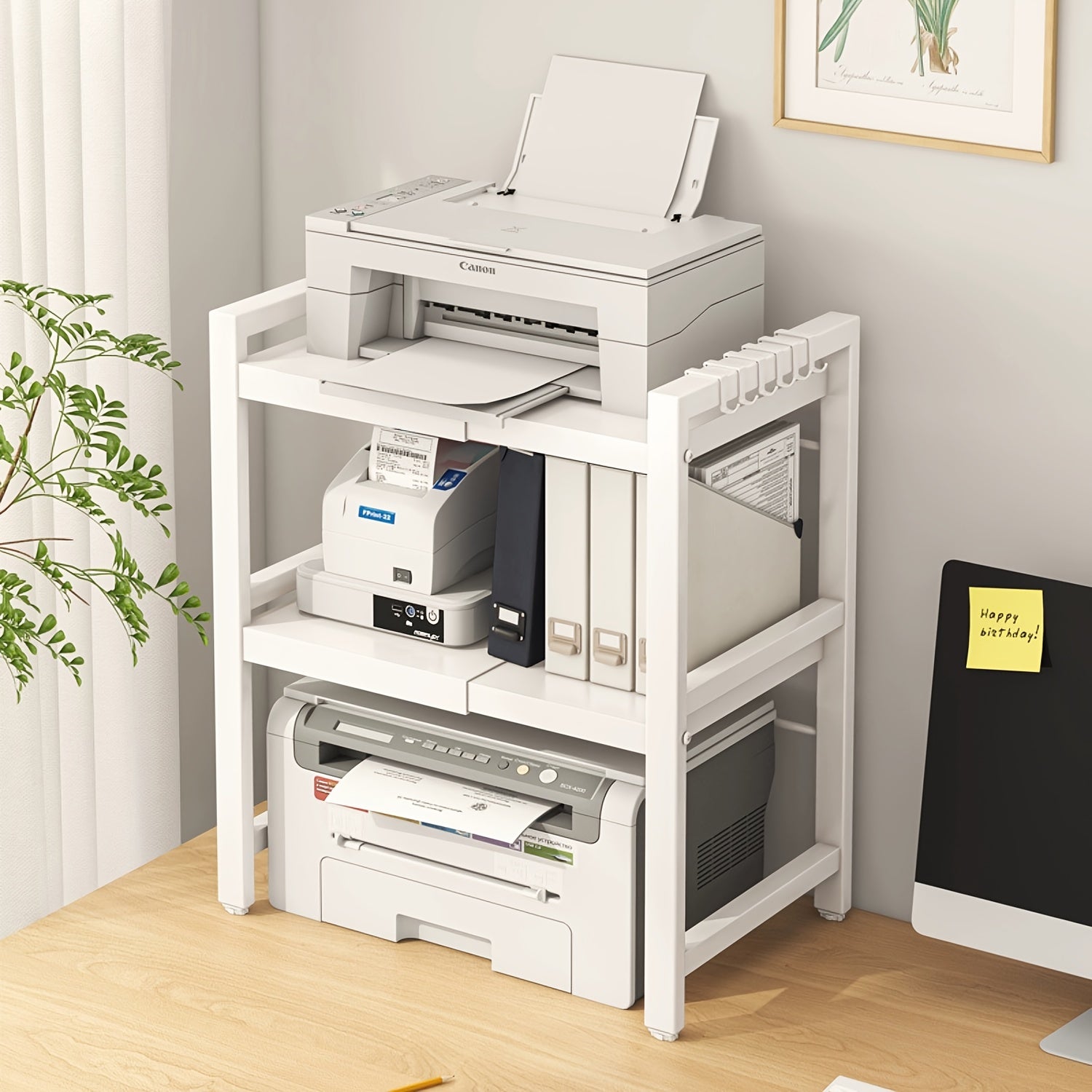 Schreibtisch, 2 Schichten Schwarz für Arbeitszimmer und Homeoffice – Detailansicht 9