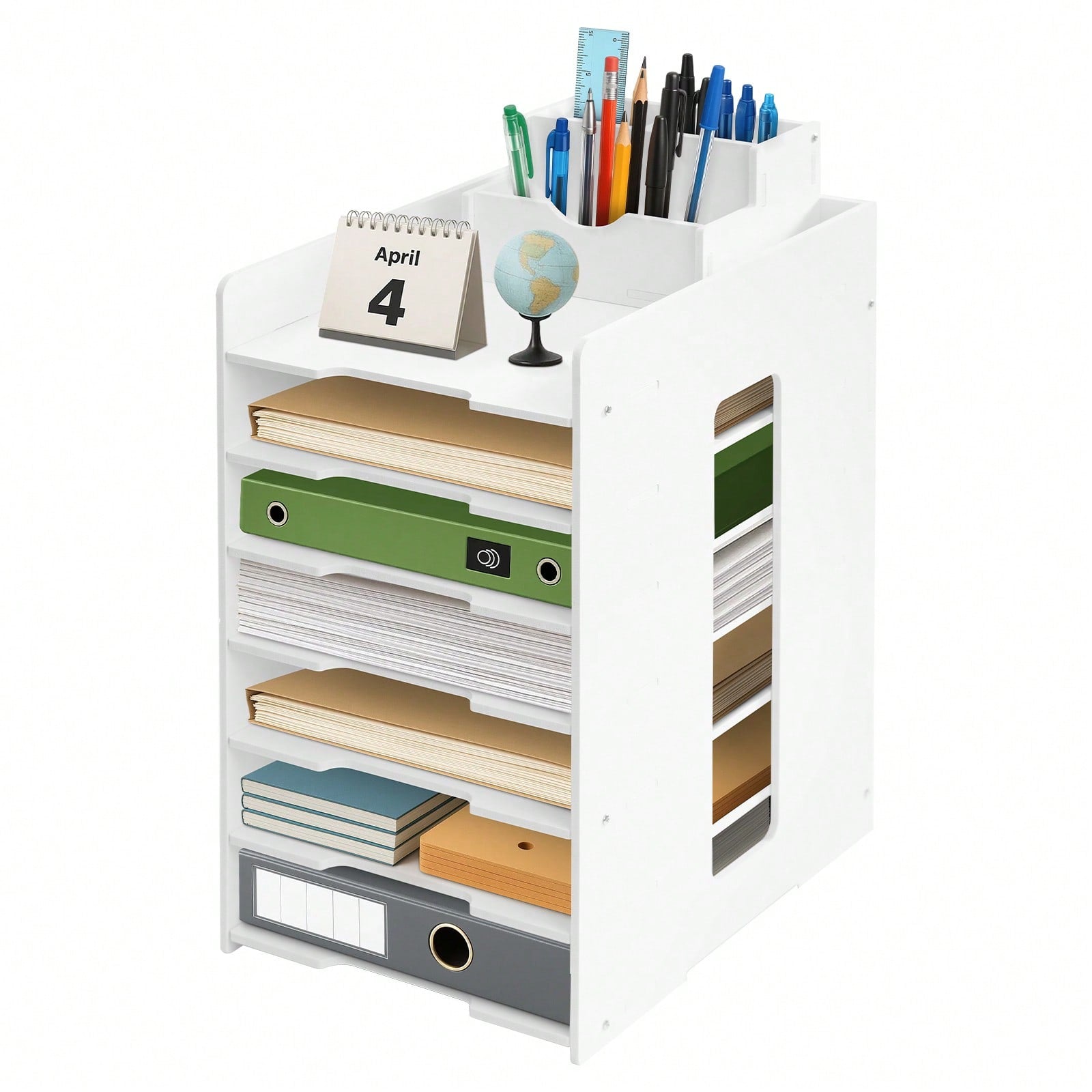 Schreibtisch, 5-stöckig für Arbeitszimmer und Homeoffice – Detailansicht 6