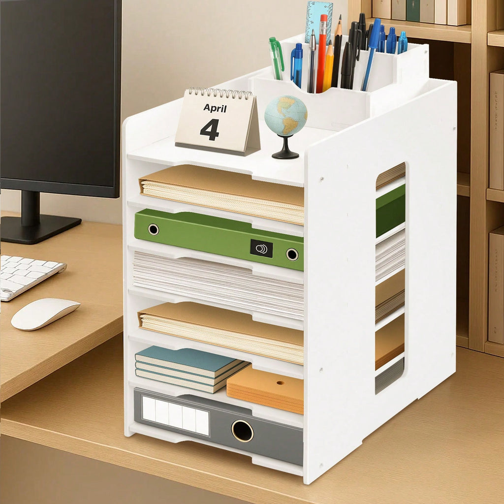 Schreibtisch, 5-stöckig für Arbeitszimmer und Homeoffice – Detailansicht 7