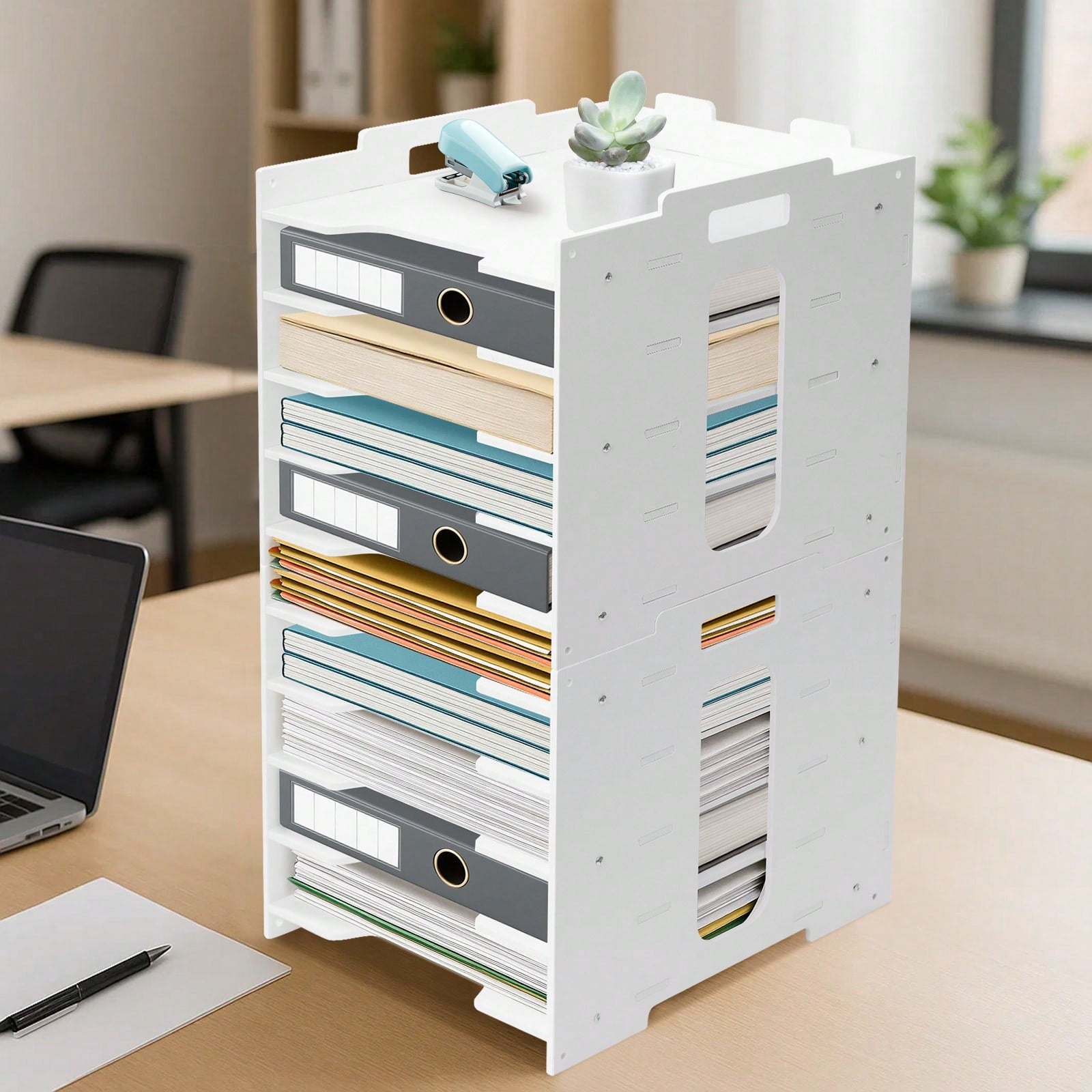 Schreibtisch, 5-stöckig für Arbeitszimmer und Homeoffice – Detailansicht 13
