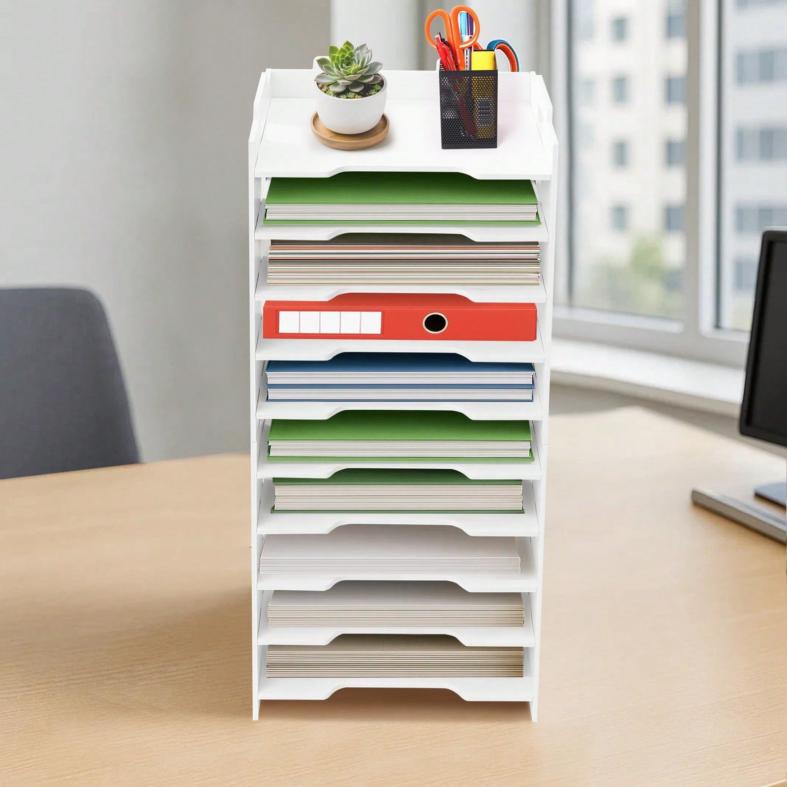 Schreibtisch, 5-stöckig für Arbeitszimmer und Homeoffice – Detailansicht 15