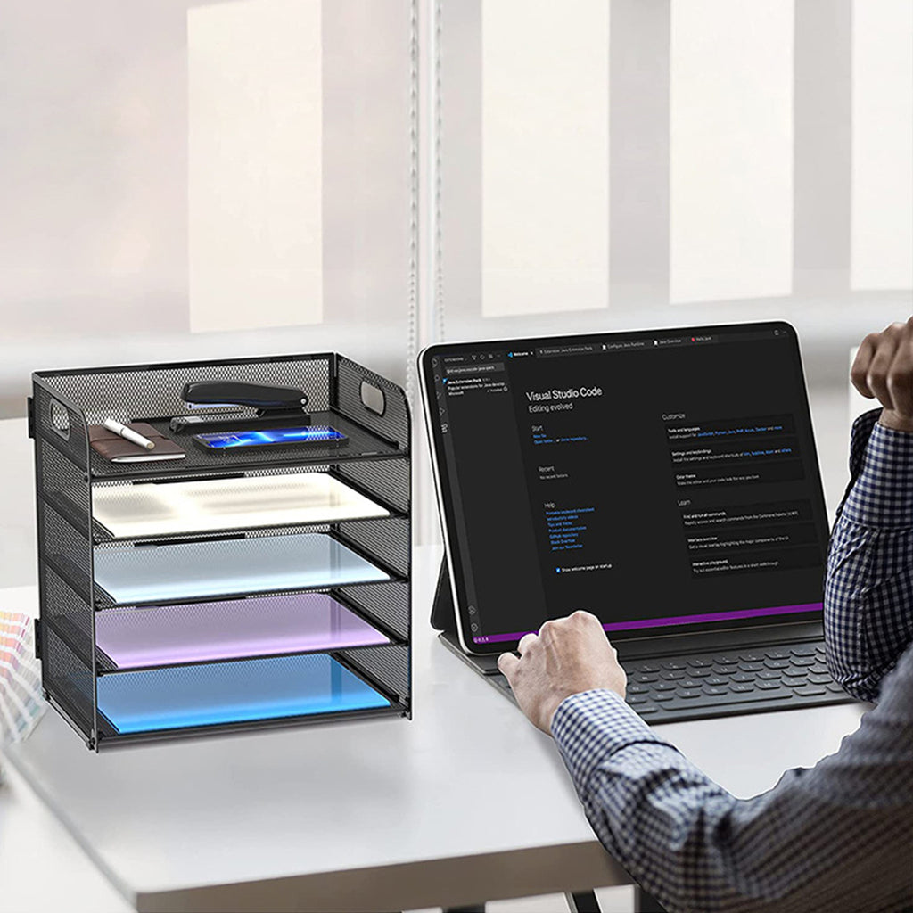 Schreibtisch, A4-Datei-Desktop-Datei-Organizer für Home Office für Arbeitszimmer – Detailansicht 9