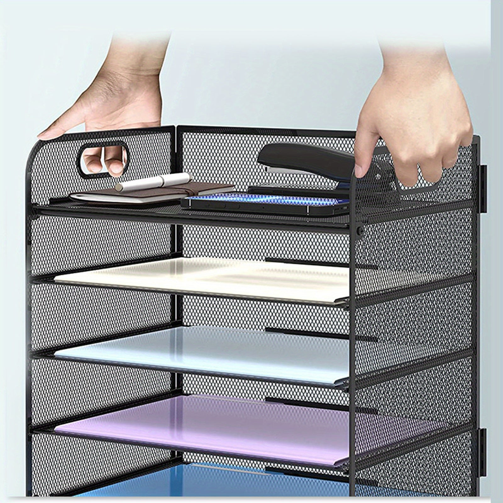 Schreibtisch, A4-Datei-Desktop-Datei-Organizer für Home Office für Arbeitszimmer – Detailansicht 15