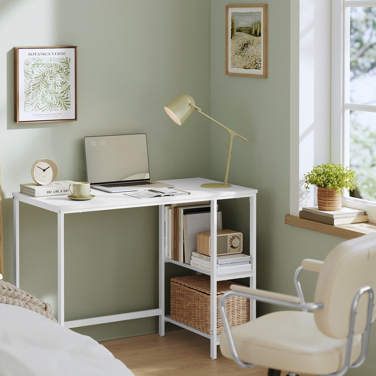 Schreibtisch, Ahornweiß für Arbeitszimmer und Homeoffice – Hauptansicht