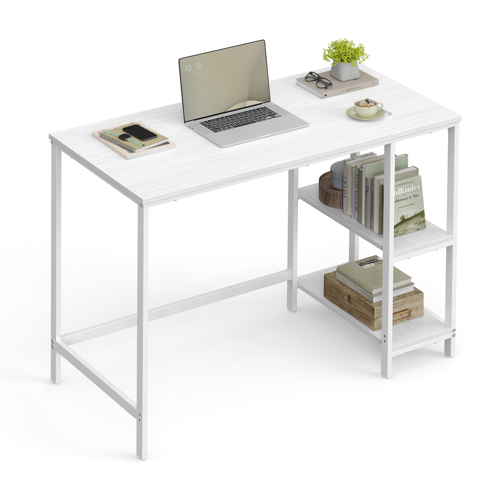 Schreibtisch, Ahornweiß für Arbeitszimmer und Homeoffice – Detailansicht 2