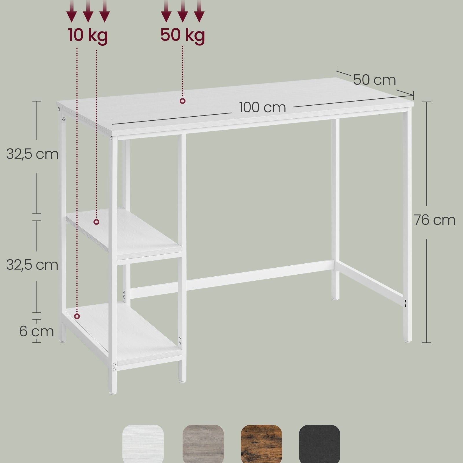 Schreibtisch, Ahornweiß für Arbeitszimmer und Homeoffice – Detailansicht 4