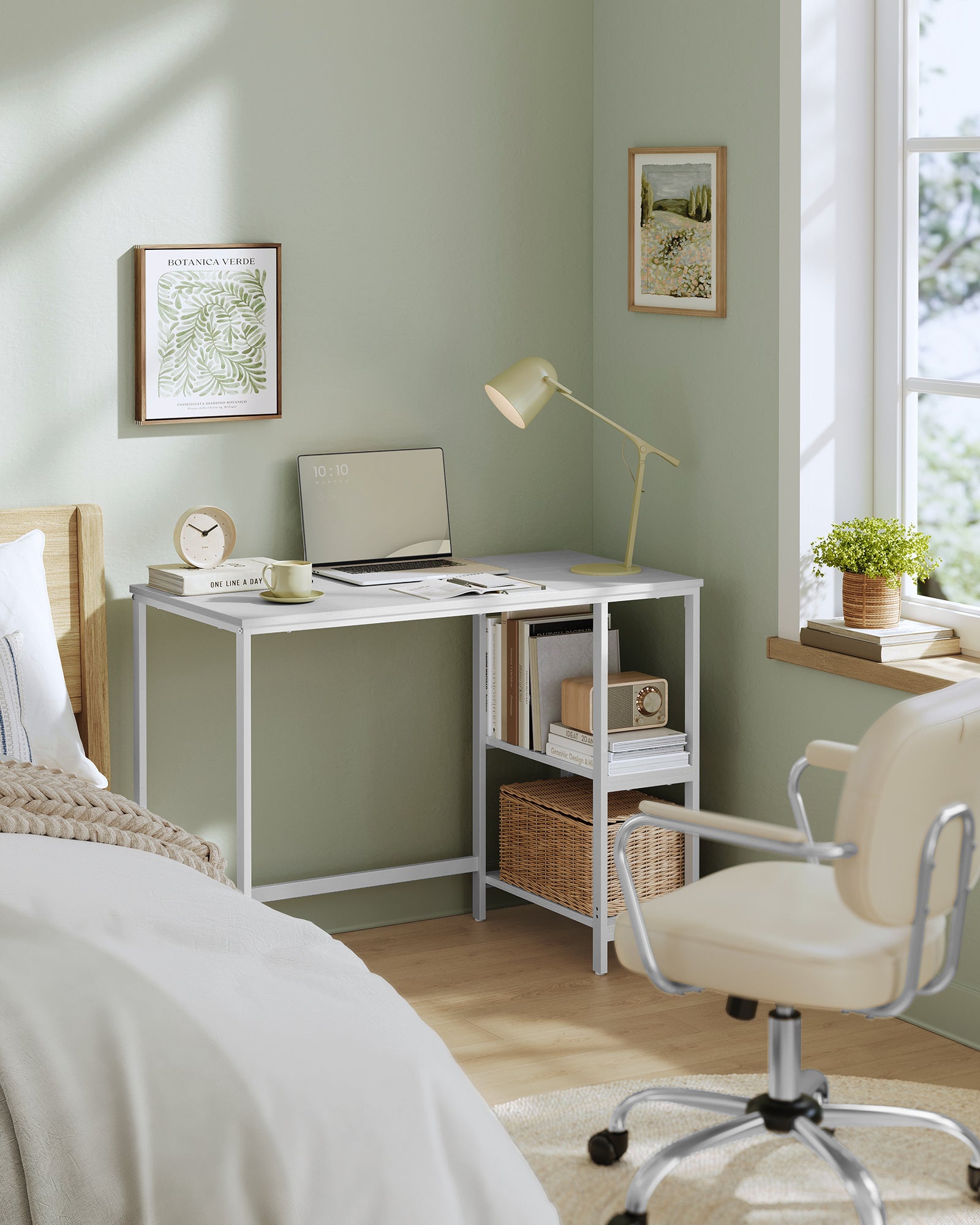 Schreibtisch, Ahornweiß für Arbeitszimmer und Homeoffice – Detailansicht 11