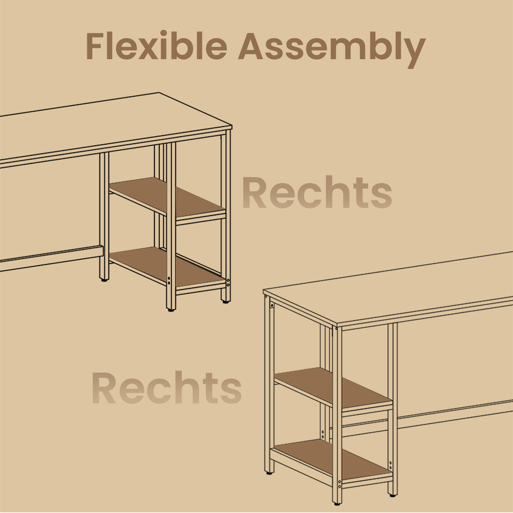 Schreibtisch, Ahornweiß für Arbeitszimmer und Homeoffice – Detailansicht 16