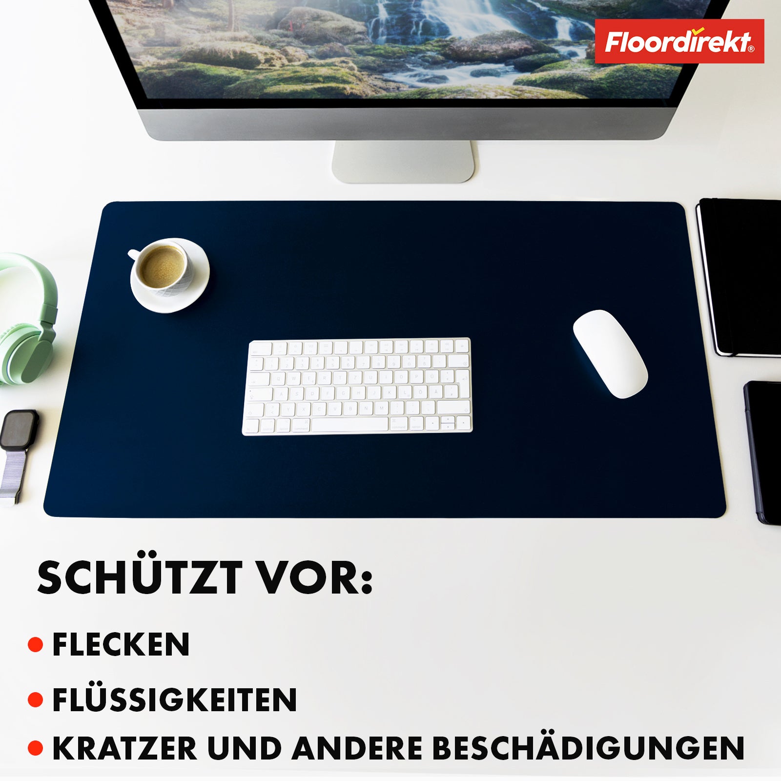 Schreibtisch, Blau für Arbeitszimmer und Homeoffice – Detailansicht 4