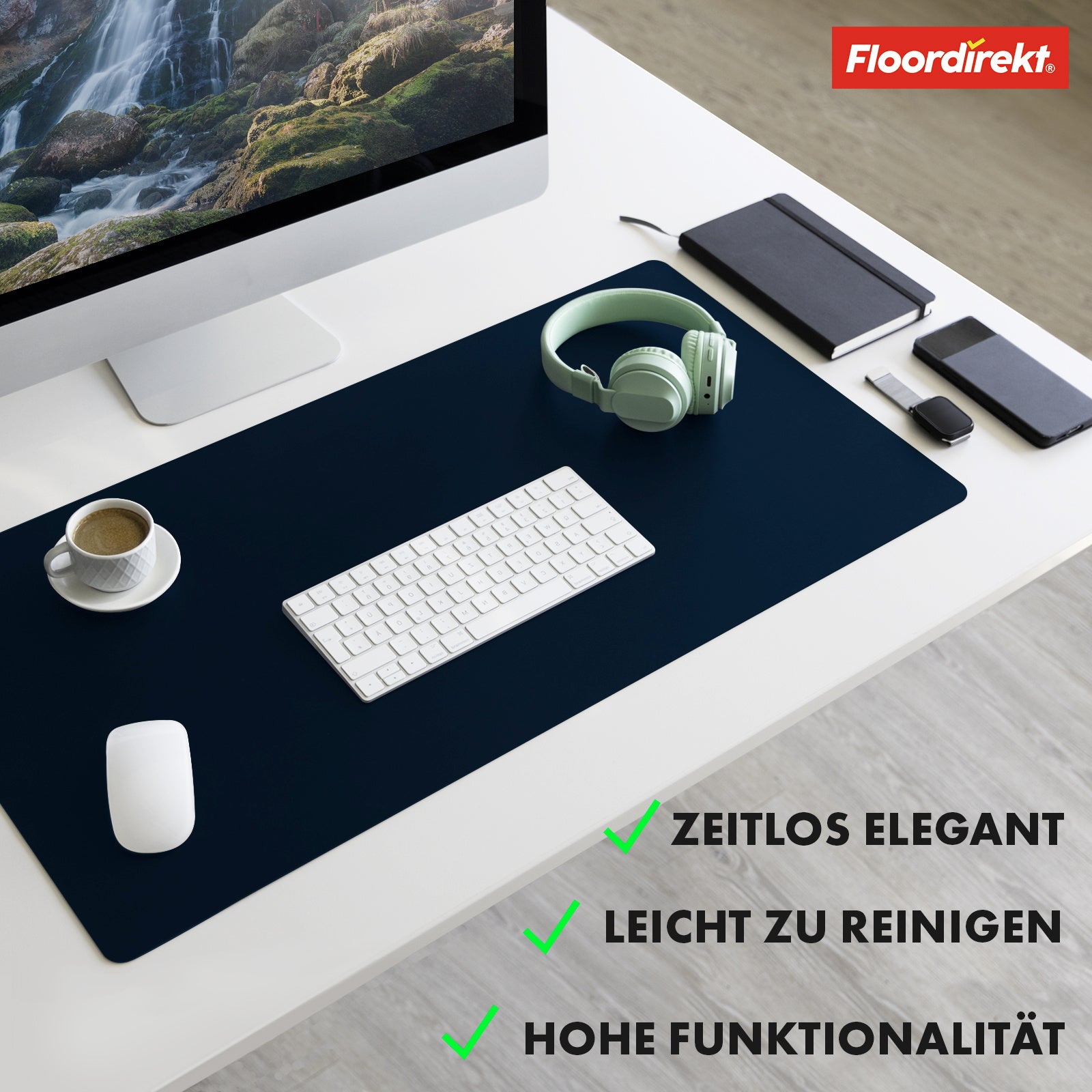 Schreibtisch, Blau für Arbeitszimmer und Homeoffice – Detailansicht 5