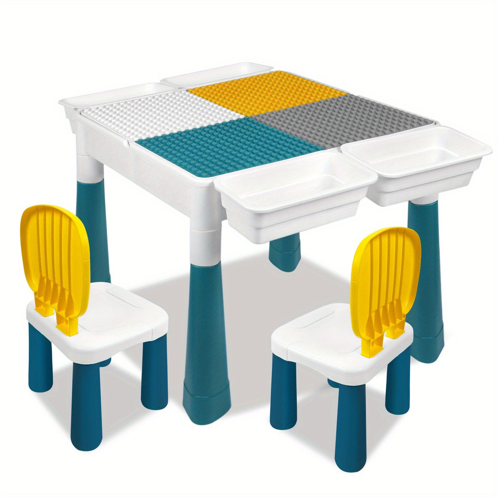 Schreibtisch, mit 2 Stühlen und 163 Bausteinen für Arbeitszimmer und Homeoffice – Detailansicht 13