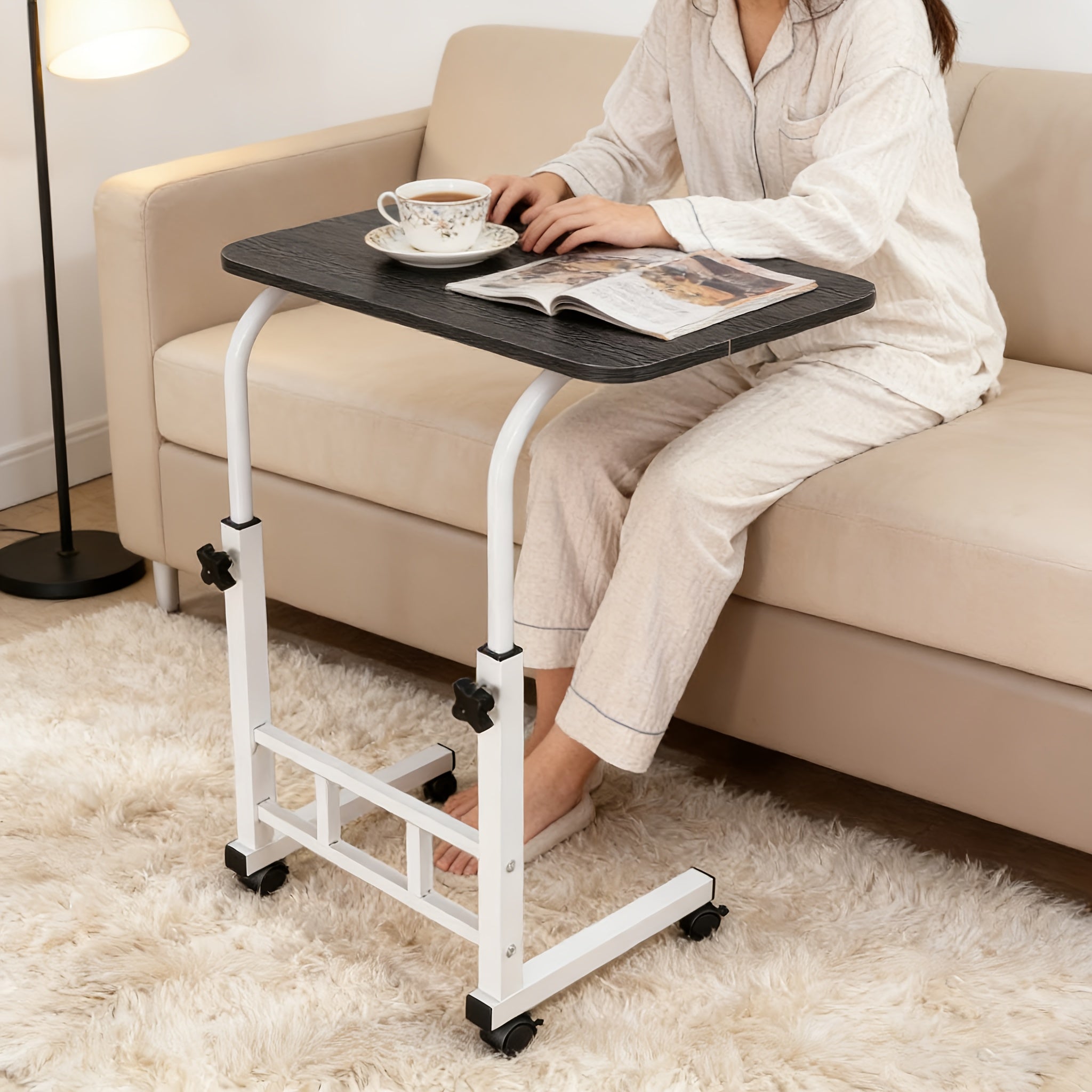 Schreibtisch, Rolltisch mit Rollen Höhenverstellbar für Arbeitszimmer – Hauptansicht