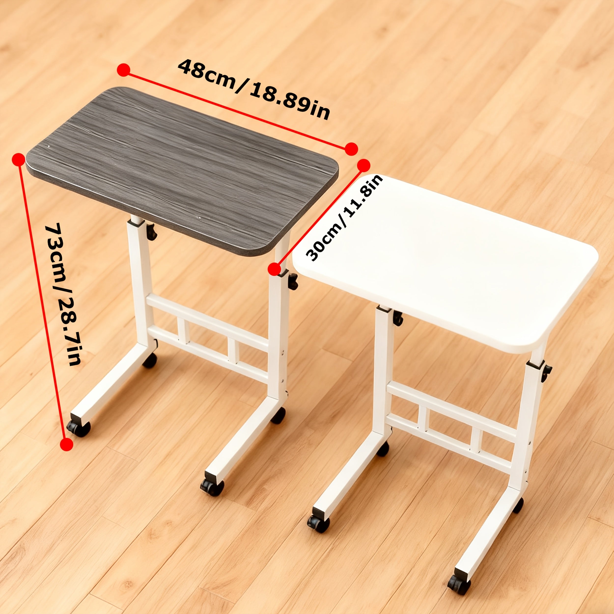 Schreibtisch, Rolltisch mit Rollen Höhenverstellbar für Arbeitszimmer – Detailansicht 5