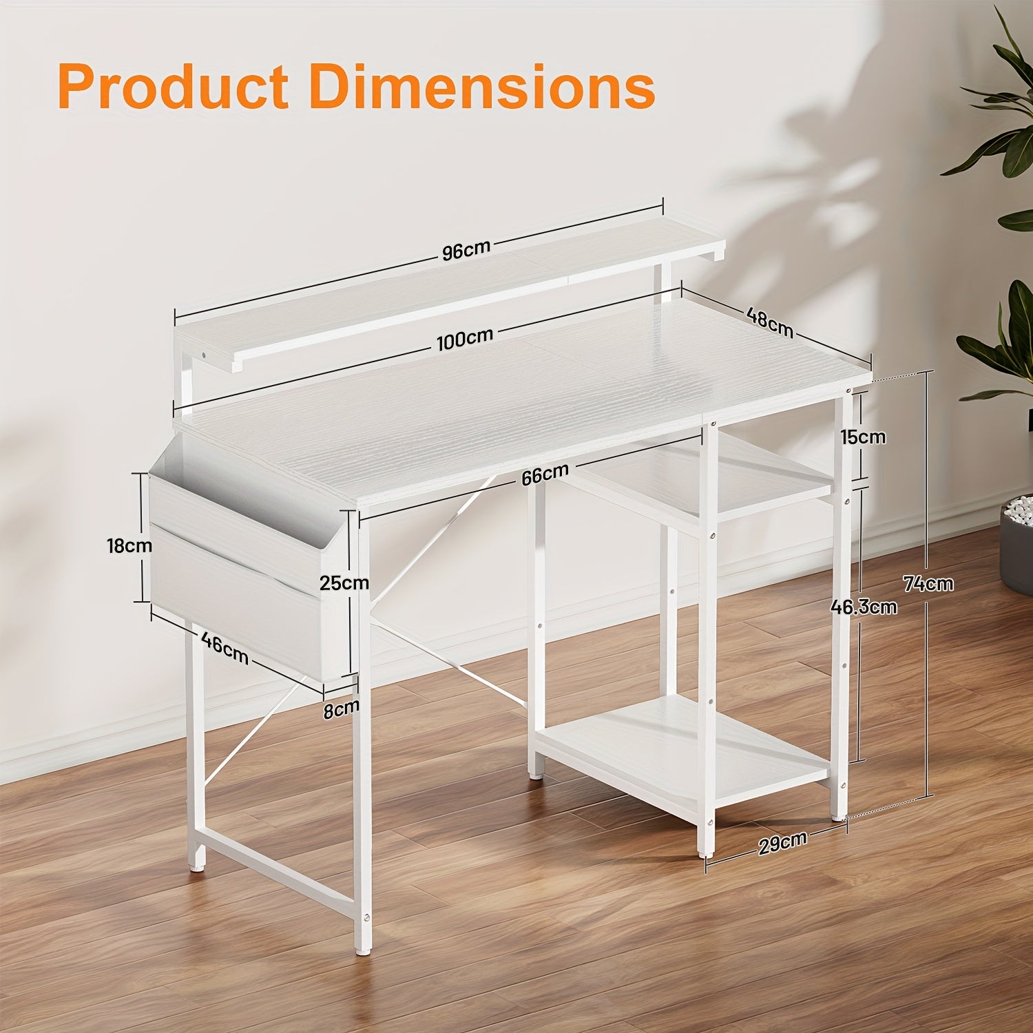 Schreibtisch, Schwarz für Arbeitszimmer – Detailansicht 2