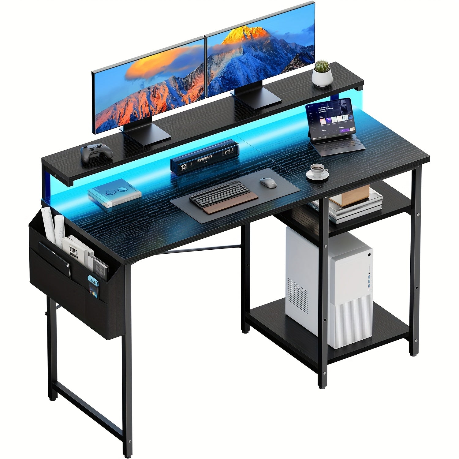 Schreibtisch, Schwarz für Arbeitszimmer – Detailansicht 5