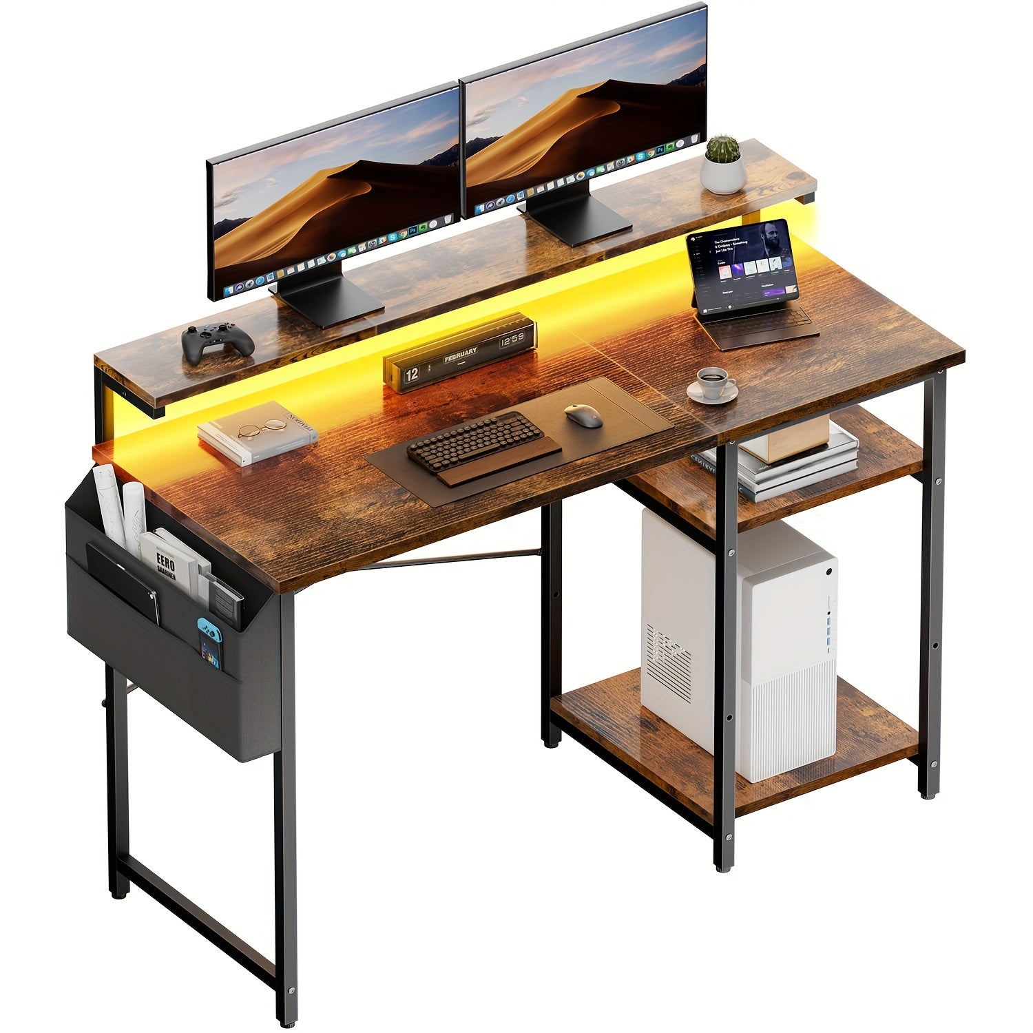 Schreibtisch, Schwarz für Arbeitszimmer – Detailansicht 11