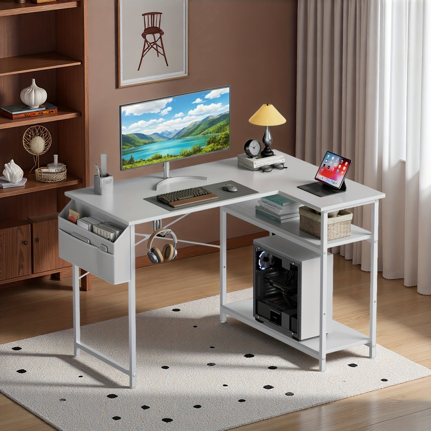Schreibtisch, Tigerhautfarbe für Homeoffice – Detailansicht 2