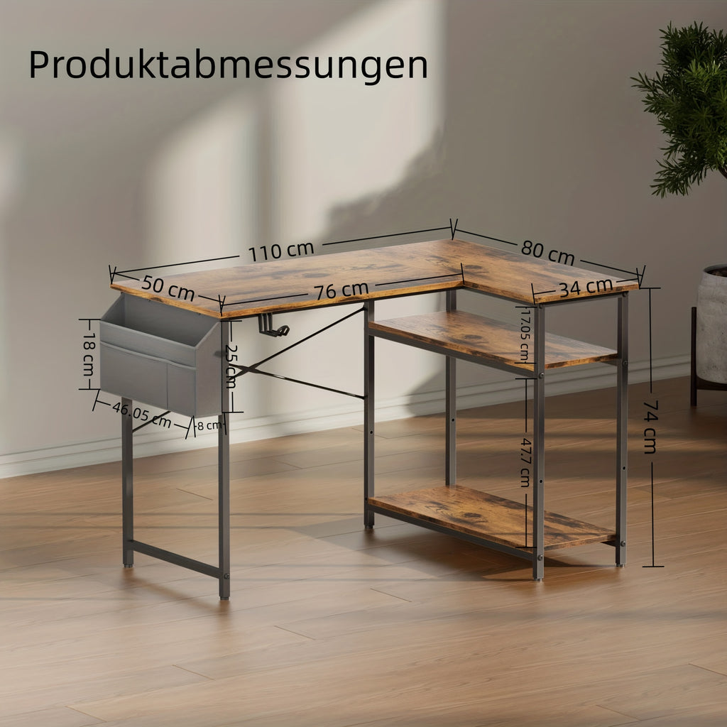 Schreibtisch, Tigerhautfarbe für Homeoffice – Detailansicht 4