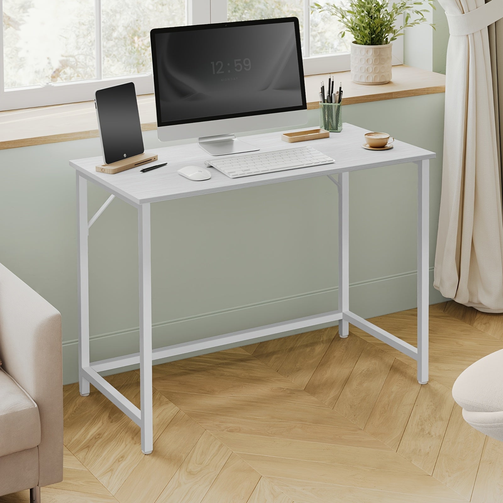Schreibtische, Heidegrau für Schlafzimmer und Bett – Detailansicht 8