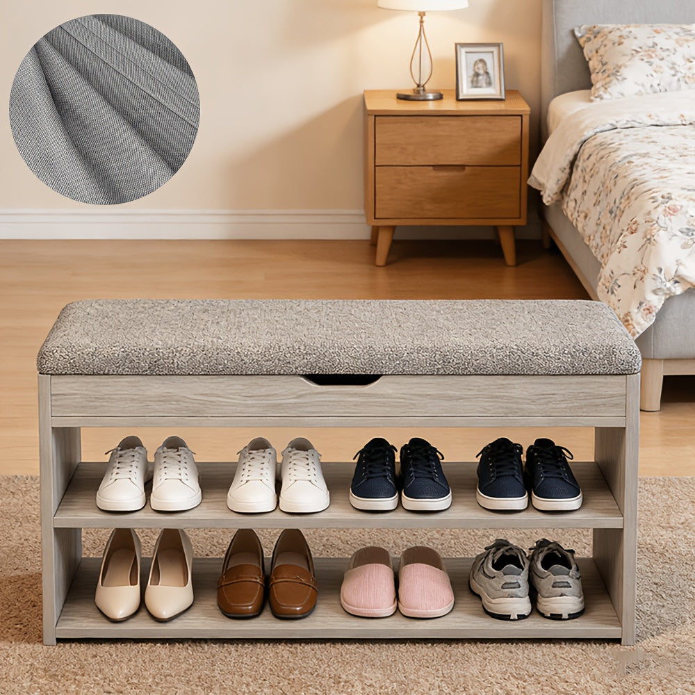 Schuhbank mit Stauraum, 44cm für Eingangsbereich und Zuhause – Hauptansicht