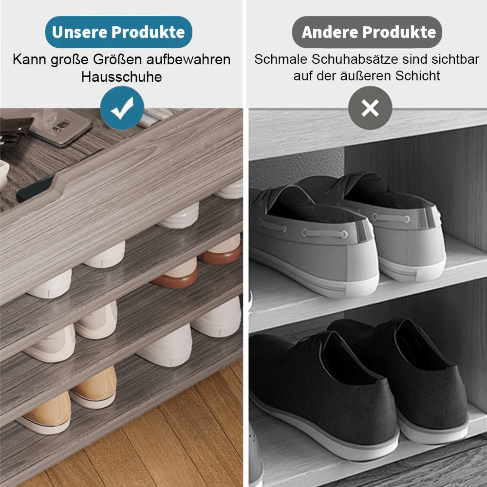 Schuhbank mit Stauraum, 44cm für Eingangsbereich und Zuhause – Detailansicht 2