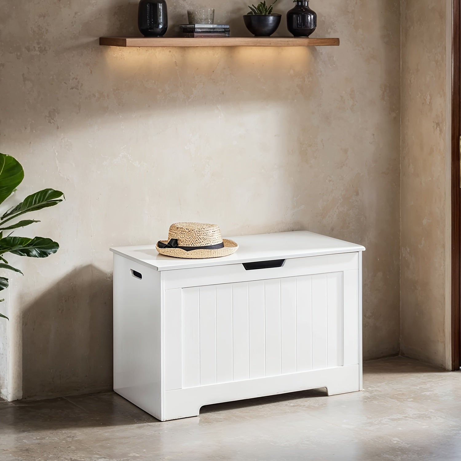 Schuhbank mit Stauraum, Braun für Eingangsbereich und Zuhause – Detailansicht 2