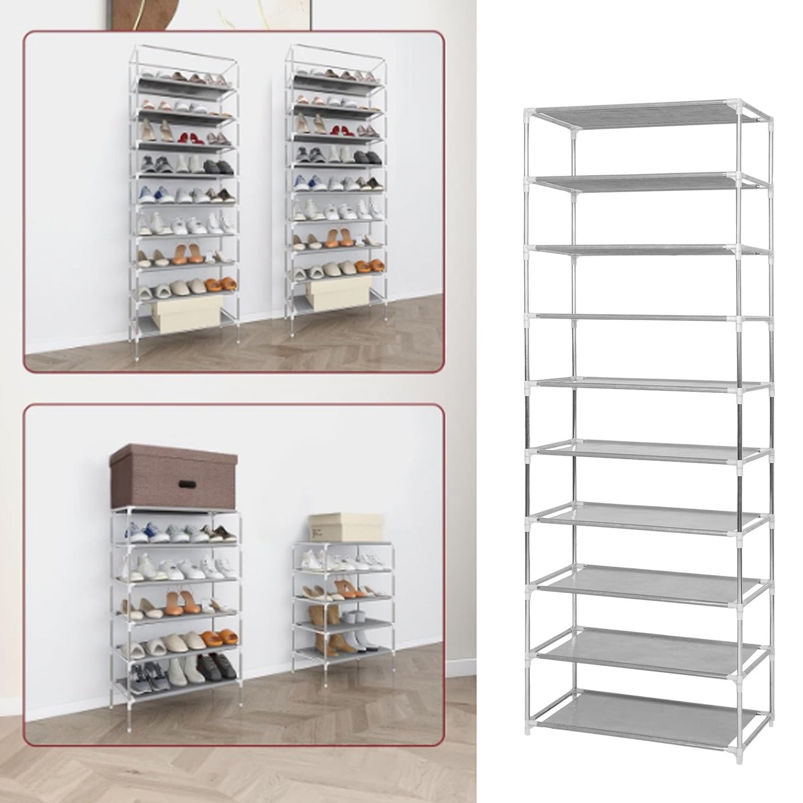 Schuhregal, Grau für Schlafzimmer und Bett – Hauptansicht