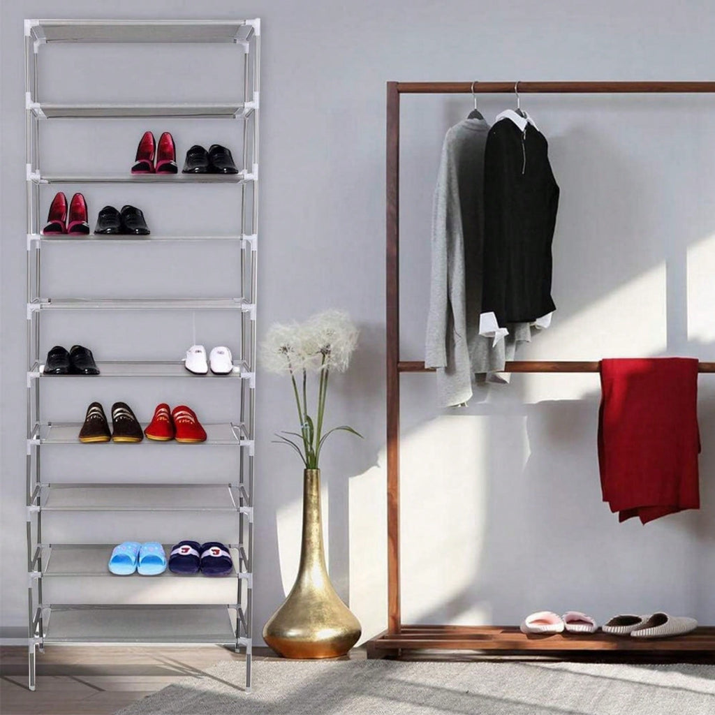 Schuhregal, Grau für Schlafzimmer und Bett – Detailansicht 2