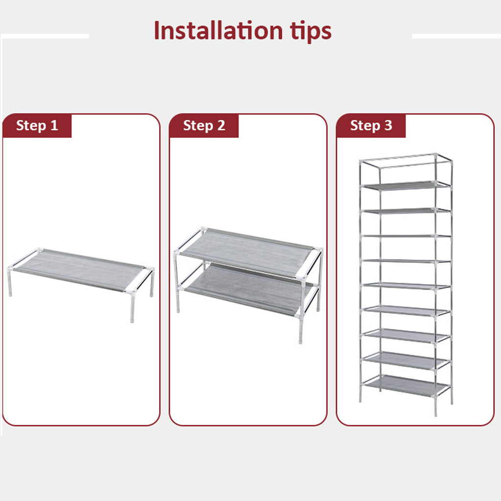 Schuhregal, Grau für Schlafzimmer und Bett – Detailansicht 8