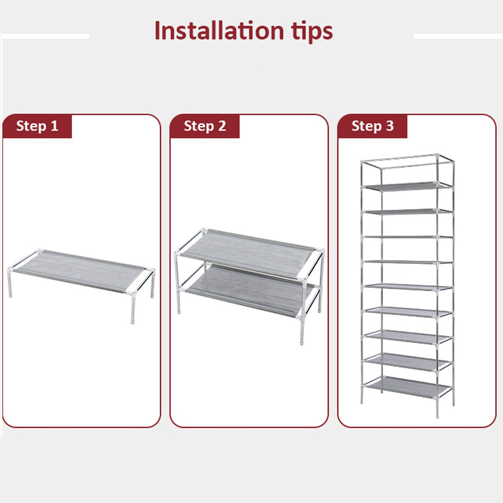 Schuhregal, Grau für Schlafzimmer und Bett – Detailansicht 8