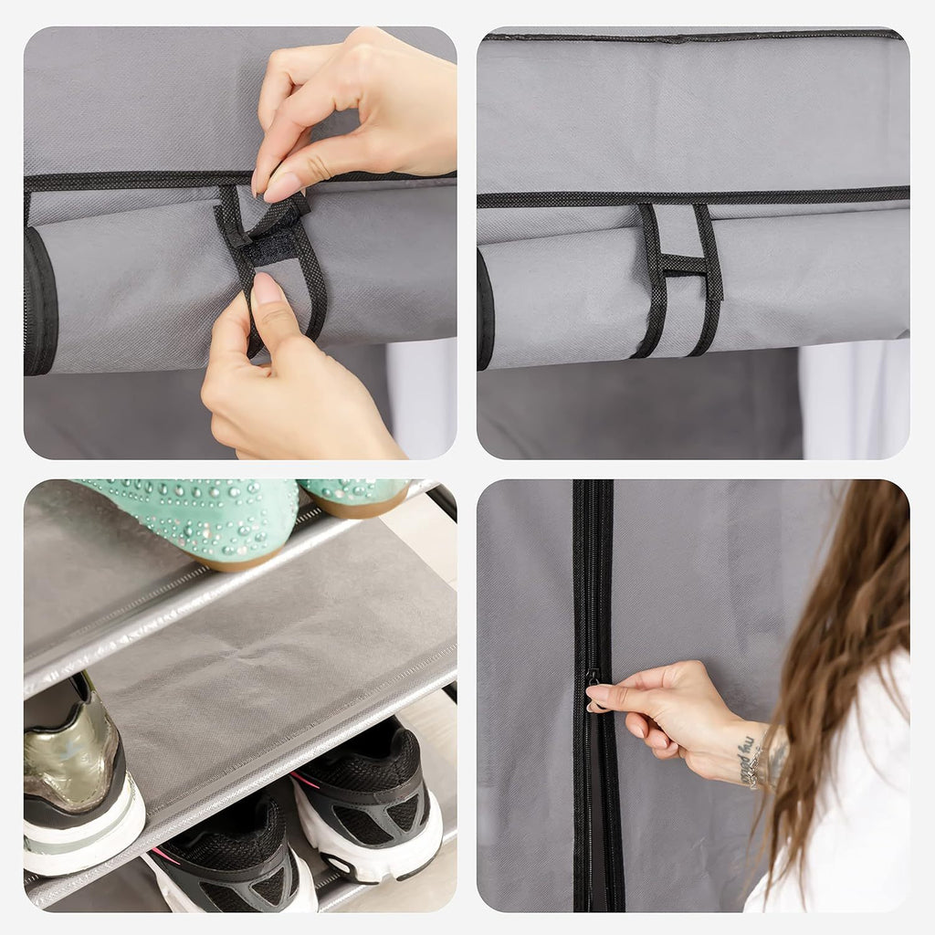 Schuhschrank, 4 Ablagen für Schlafzimmer und Bett – Detailansicht 5