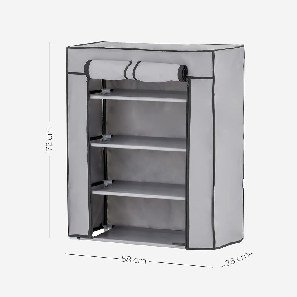 Schuhschrank, 4 Ablagen für Schlafzimmer und Bett – Detailansicht 9
