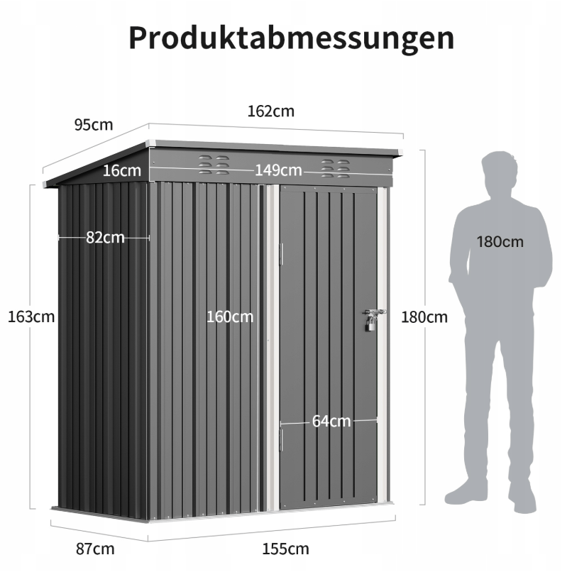 Schuppen, Metall für Garten und Terrasse – Detailansicht 3