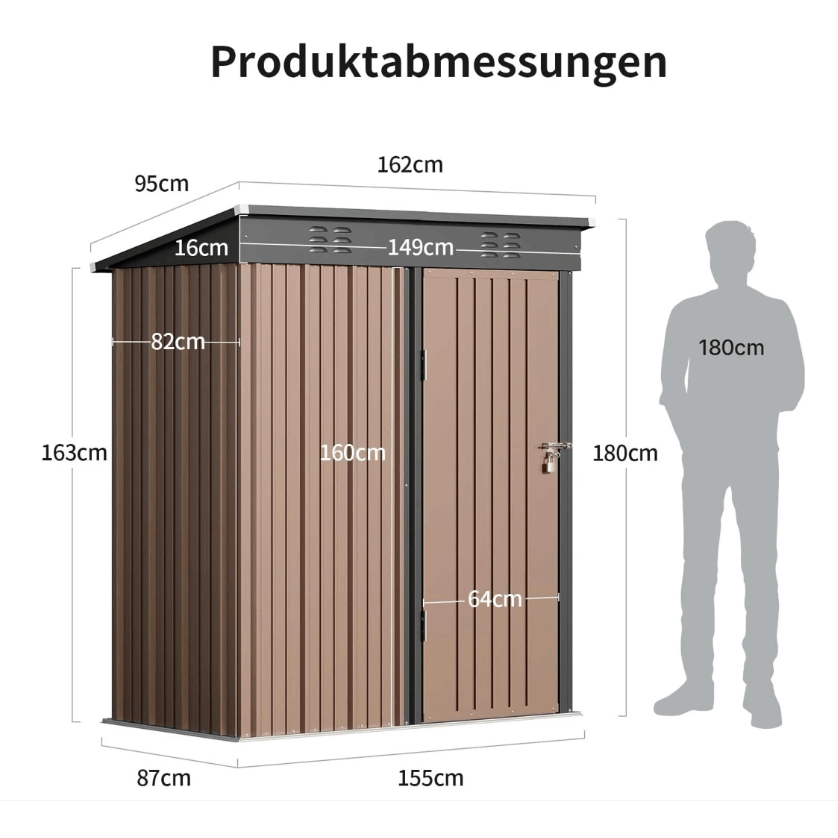 Schuppen, Metall für Garten und Terrasse – Detailansicht 12