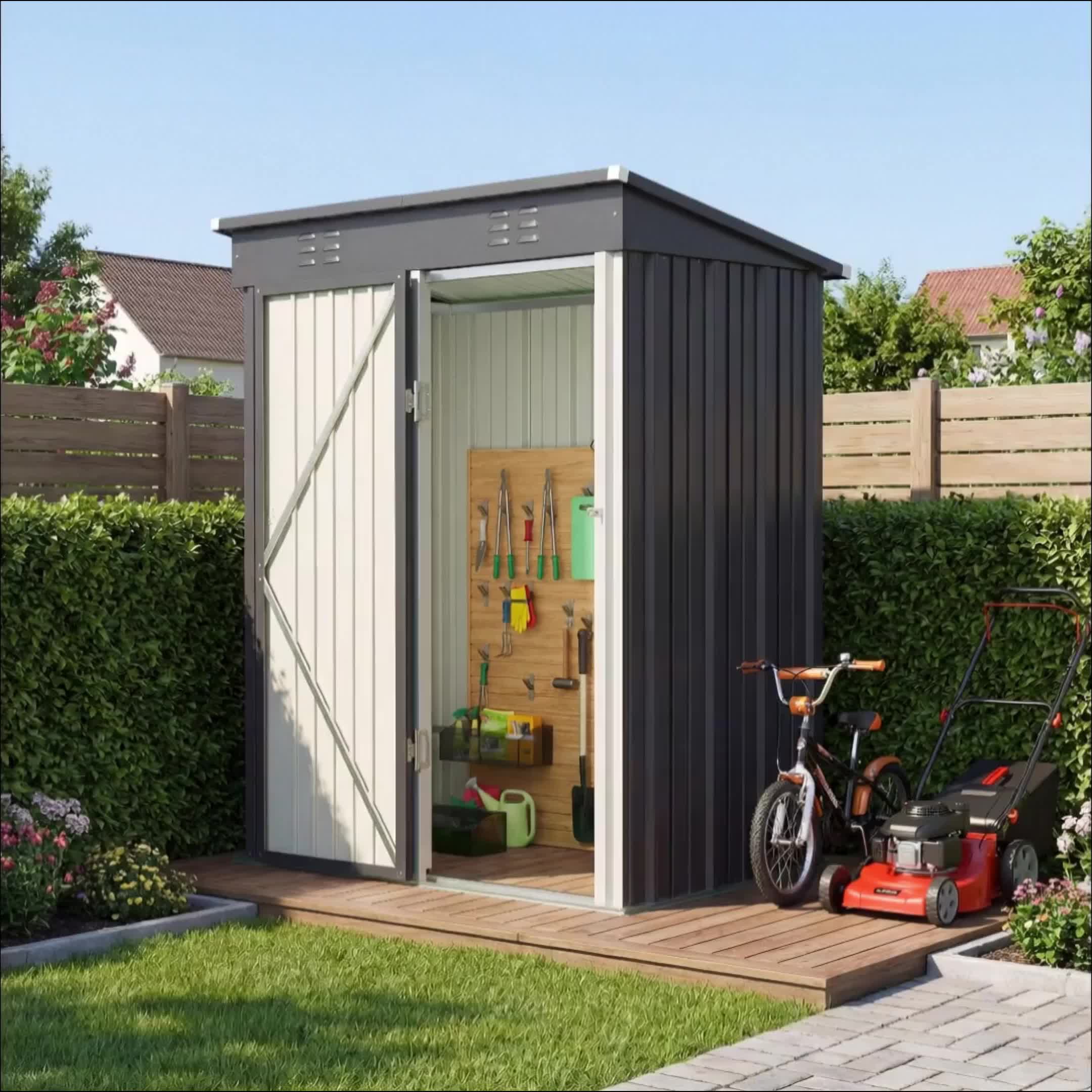 Schuppen, Metall für Garten und Terrasse – Detailansicht 27