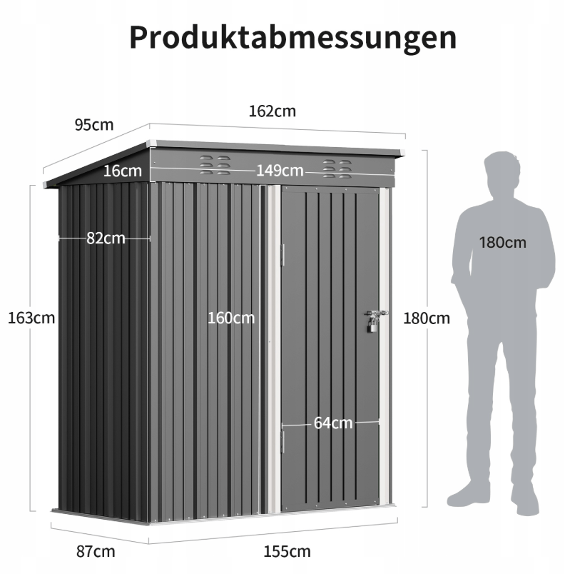 Schuppen, Metall für Garten und Terrasse – Detailansicht 29
