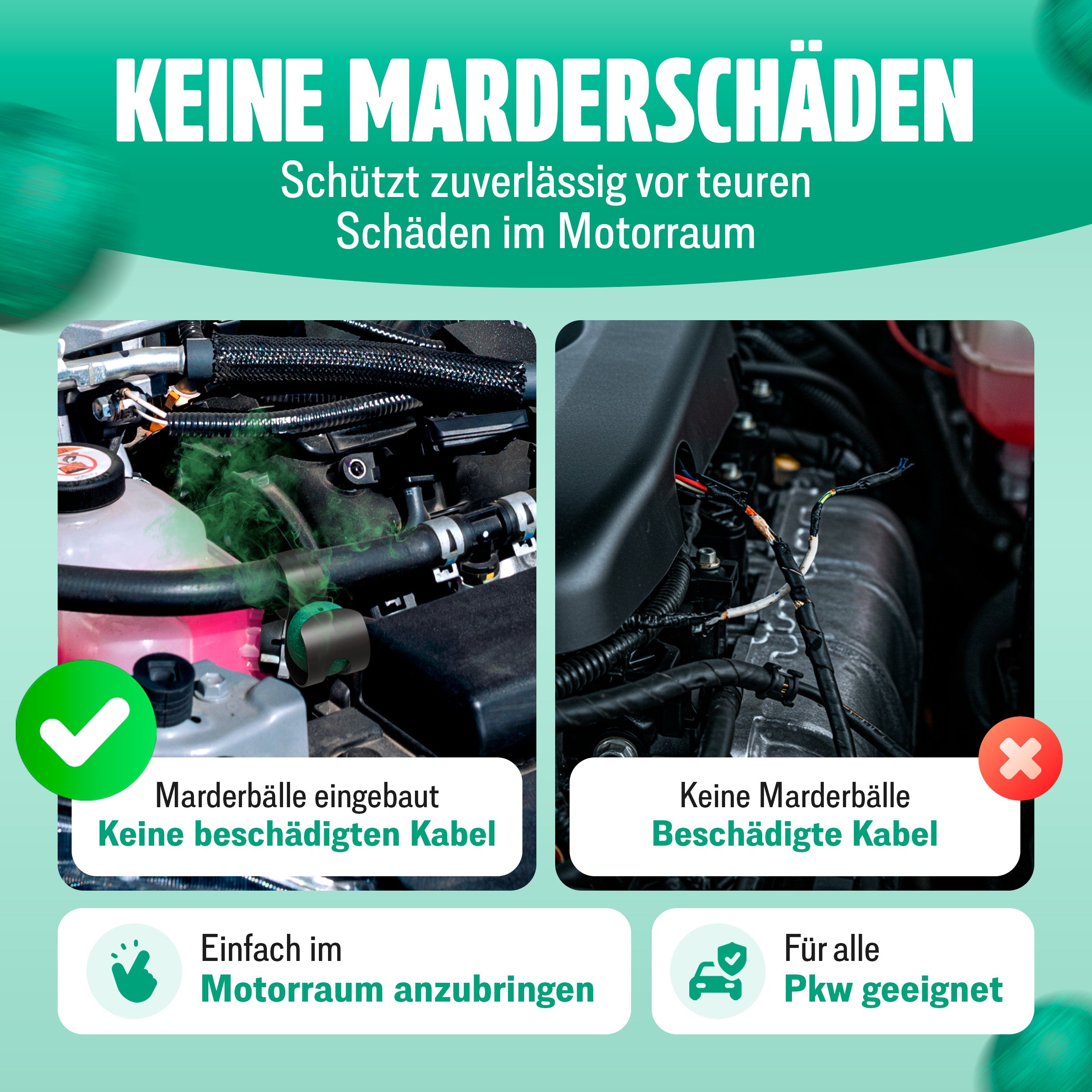 Schutzmittel, 1x Halter + 2 Kugeln für Fahrzeug und unterwegs – Detailansicht 5