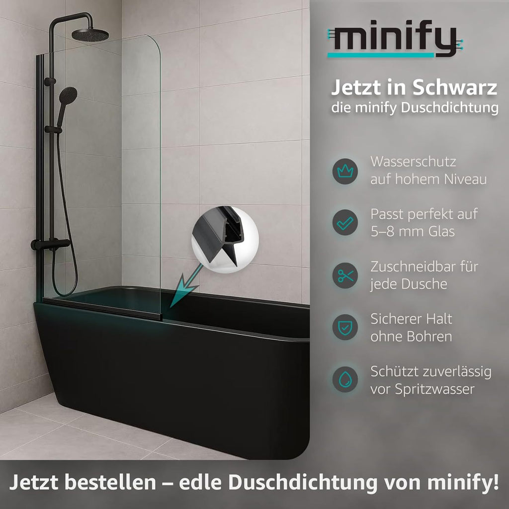 Schwarze Duschdichtung, 8mm für Badezimmer und Haushalt – Detailansicht 4