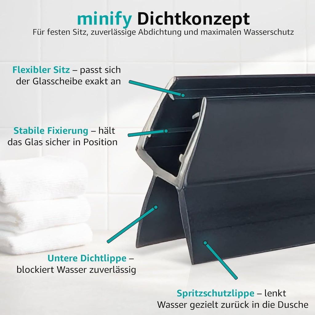 Schwarze Duschdichtung, 8mm für Badezimmer und Haushalt – Detailansicht 6
