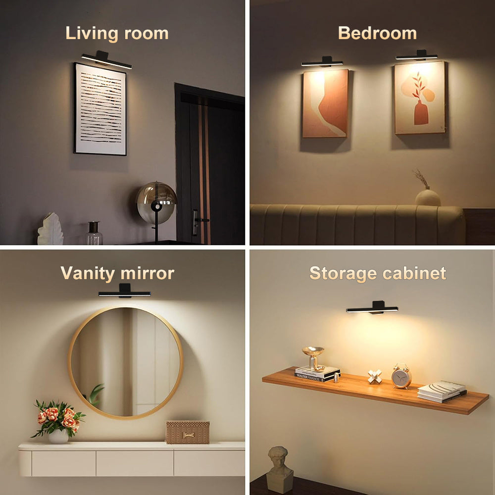 Schwarze LED Touch & Fernbedienung Wandlampe, LED-Beleuchtung für Badezimmer und Haushalt – Detailansicht 7
