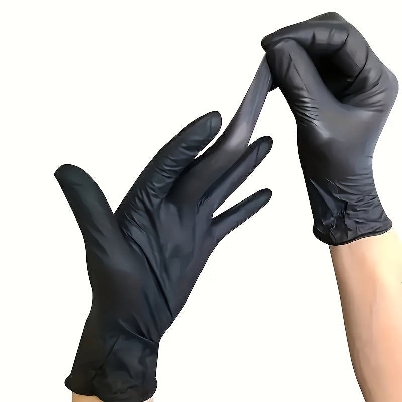 schwarze Nitril Einweghandschuhe, 50 Stück für Badezimmer und Haushalt – Detailansicht 7