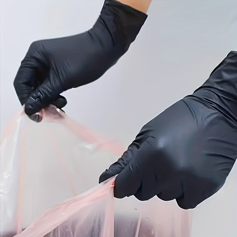 schwarze Nitril Einweghandschuhe, 50 Stück für Badezimmer und Haushalt – Detailansicht 9