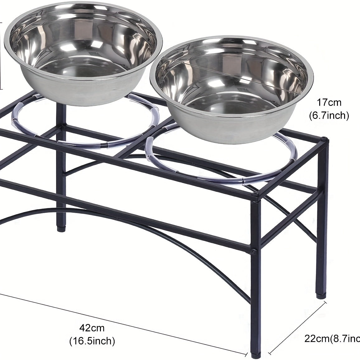 Schwarzer Futternapfständer, M 42*22*27CM für Alltag und Zuhause – Detailansicht 9