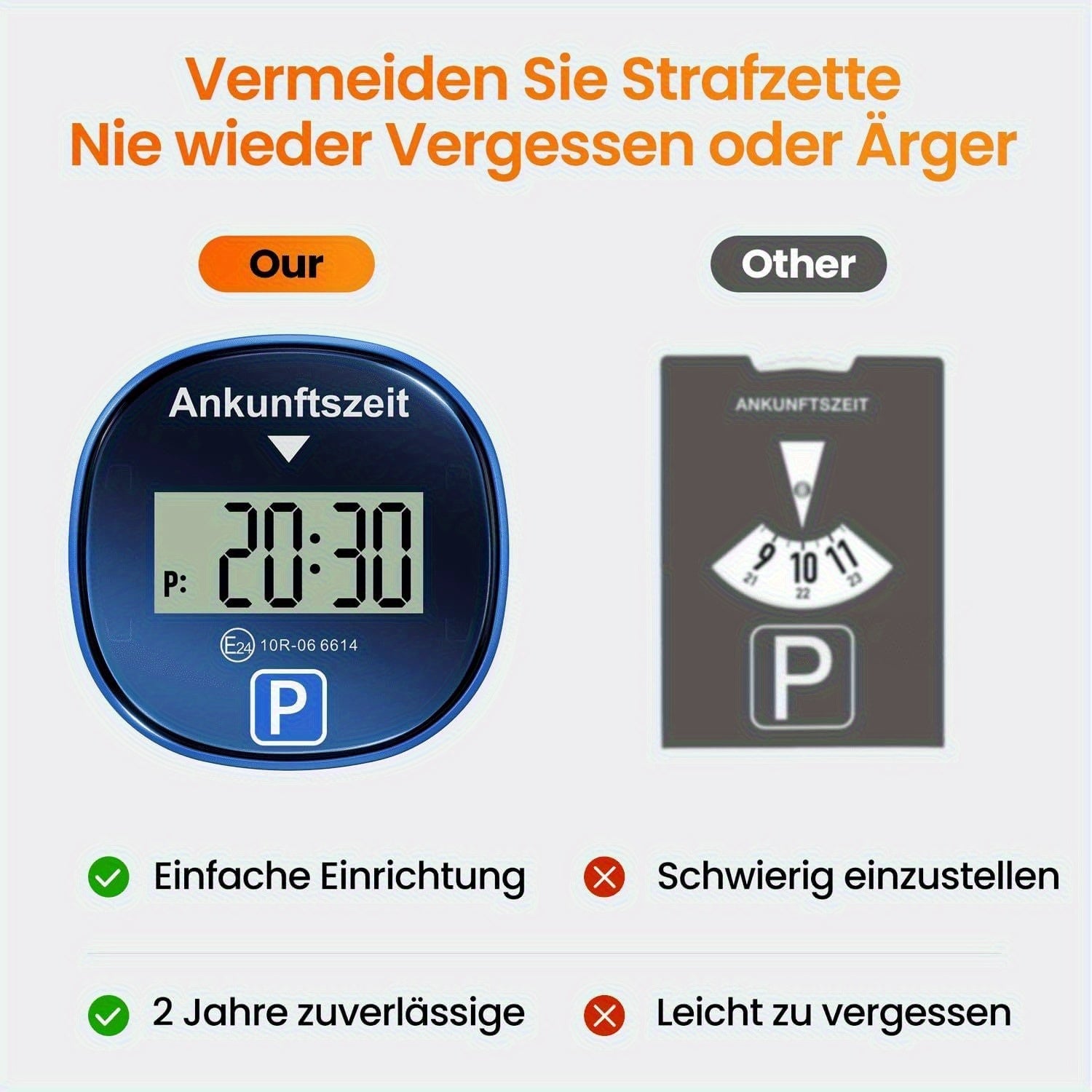 Schwarzer oder blauer quadratischer elektronischer, 1Stk für Fahrzeug und unterwegs – Detailansicht 8