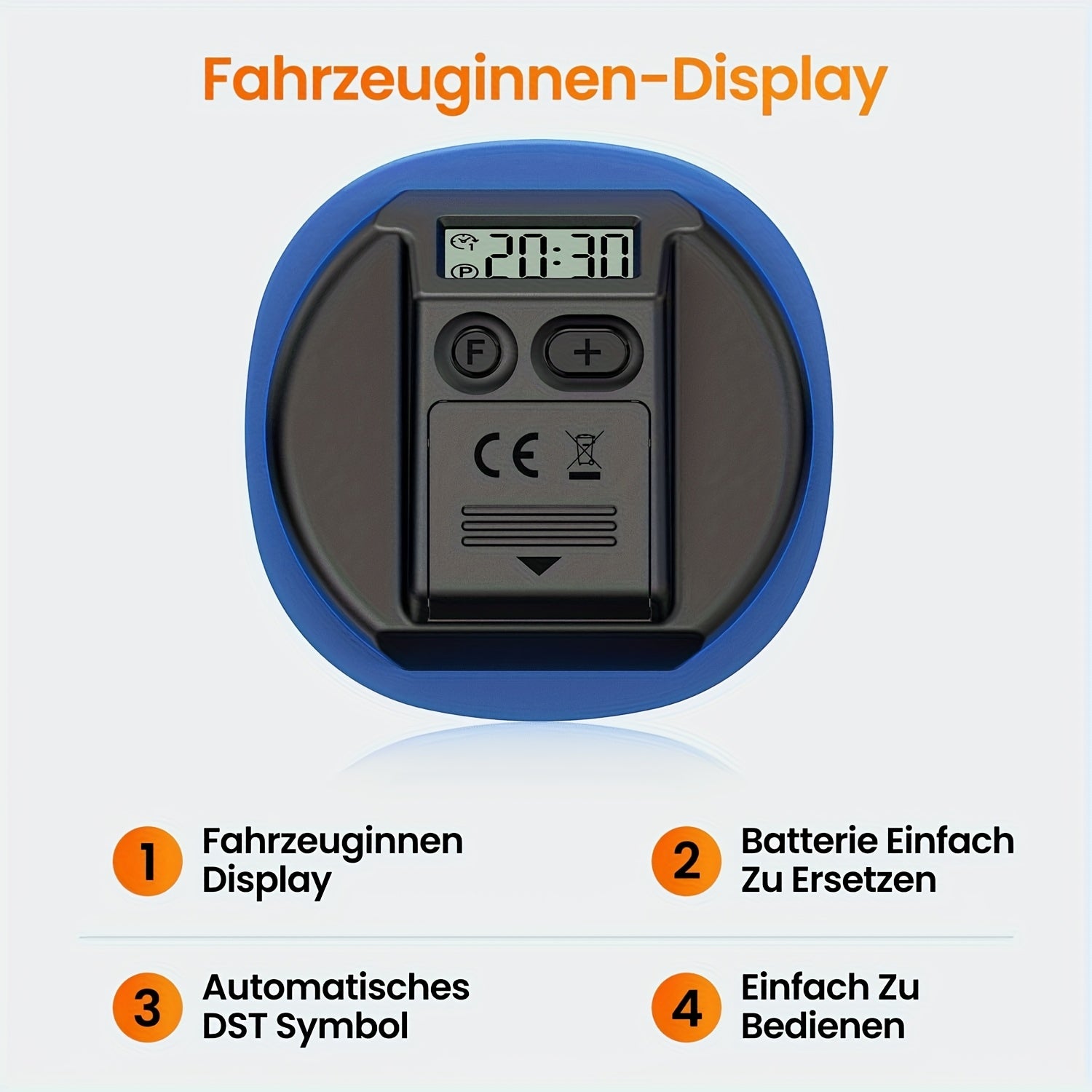 Schwarzer oder blauer quadratischer elektronischer, 1Stk für Fahrzeug und unterwegs – Detailansicht 9