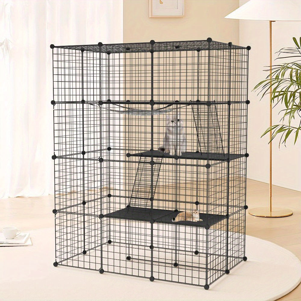Schwarzes Metallgitter für Zäune im Freien für Kaninchen und kleine Tiere wie Meerschweinchen – Detailansicht 5